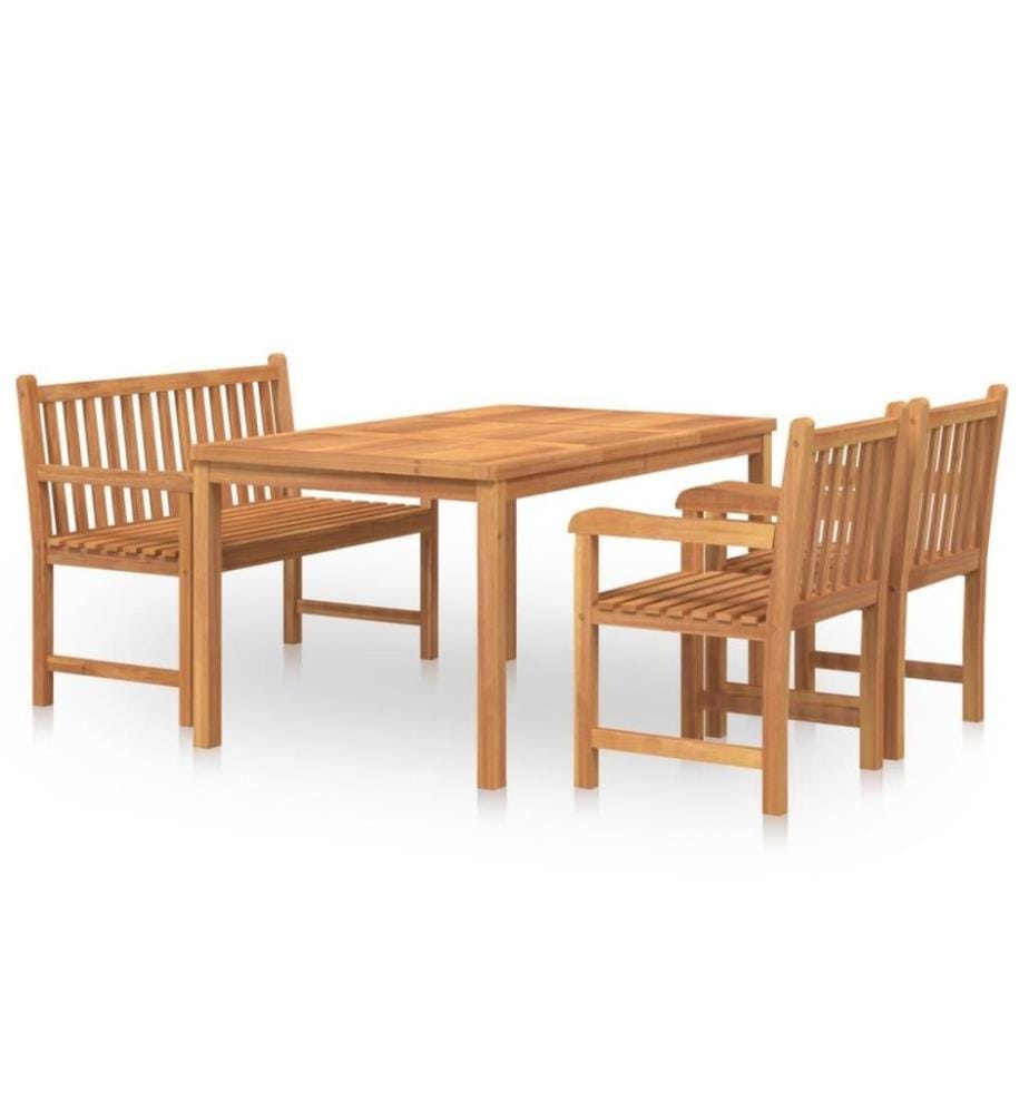 4-tlg. Garten-Essgruppe Massivholz Teak