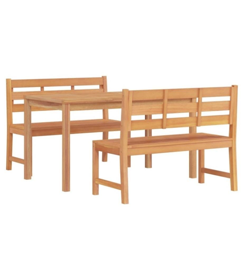 Ensemble à dîner de jardin 3 pcs Bois de teck massif
