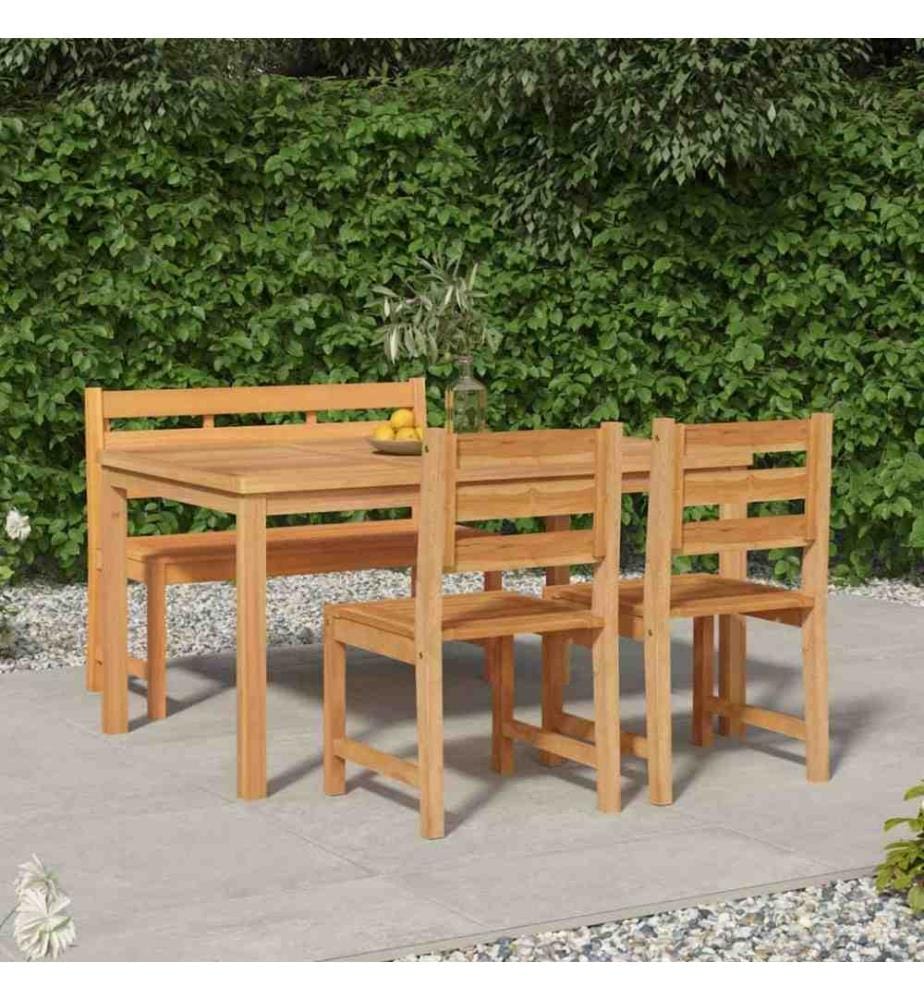 4-tlg. Garten-Essgruppe Massivholz Teak