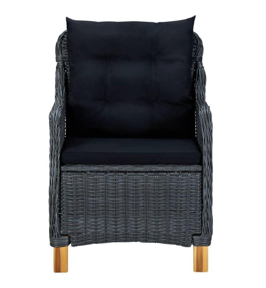 Ensemble de salle à manger de jardin 7 pcs Gris foncé