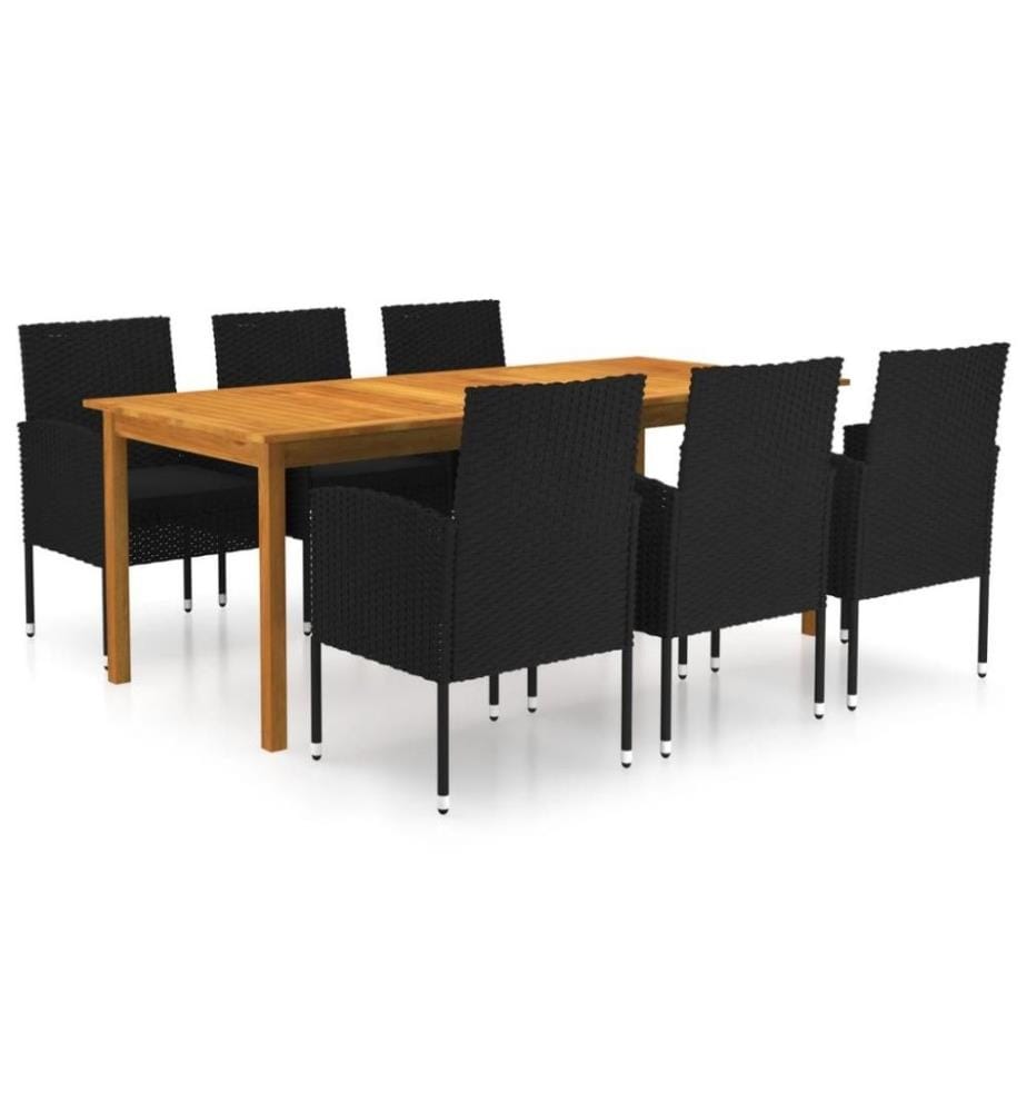 7-tlg. Garten-Essgruppe Schwarz