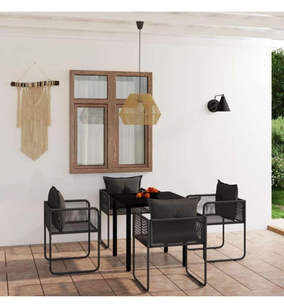 5-tlg. Garten-Essgruppe Schwarz