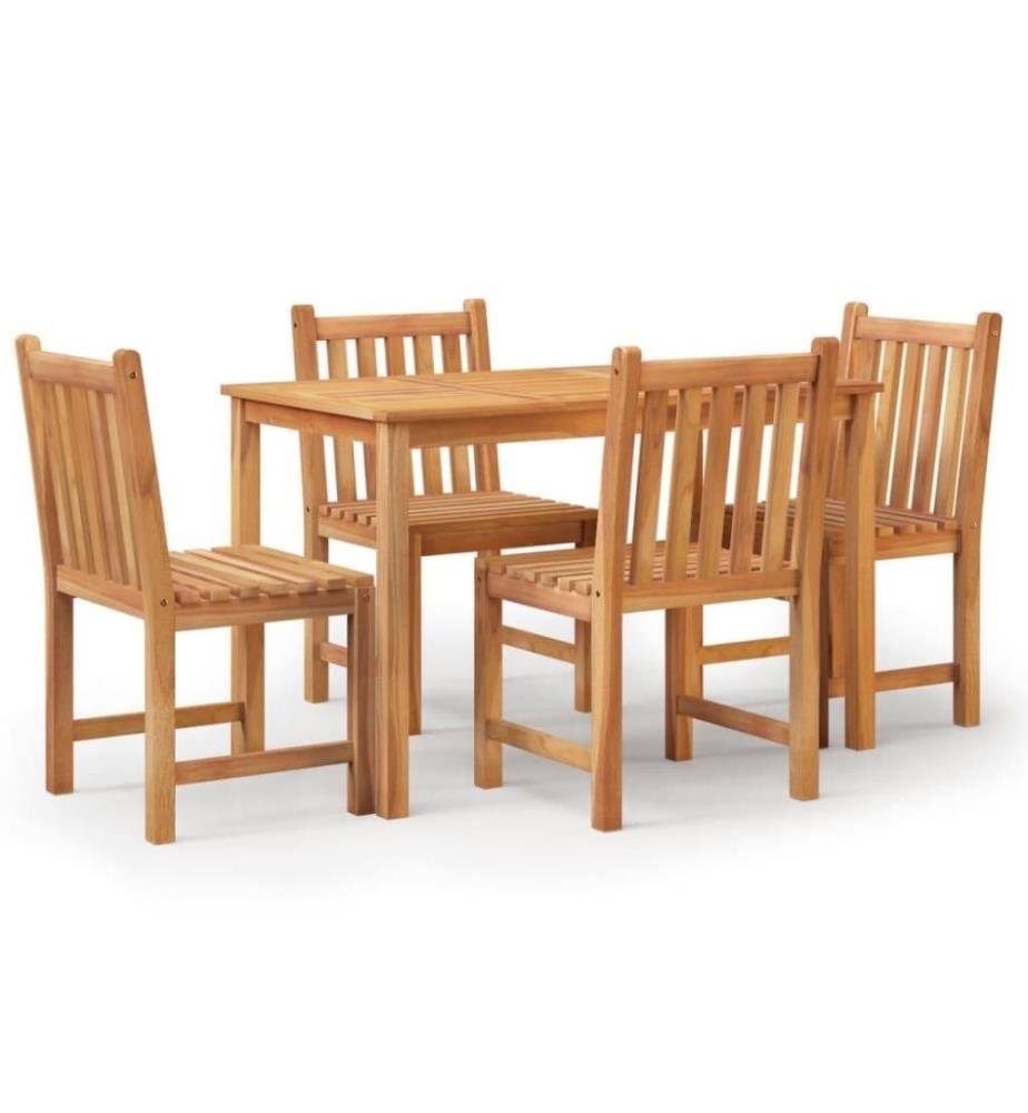 5-tlg. Garten-Essgruppe Massivholz Teak