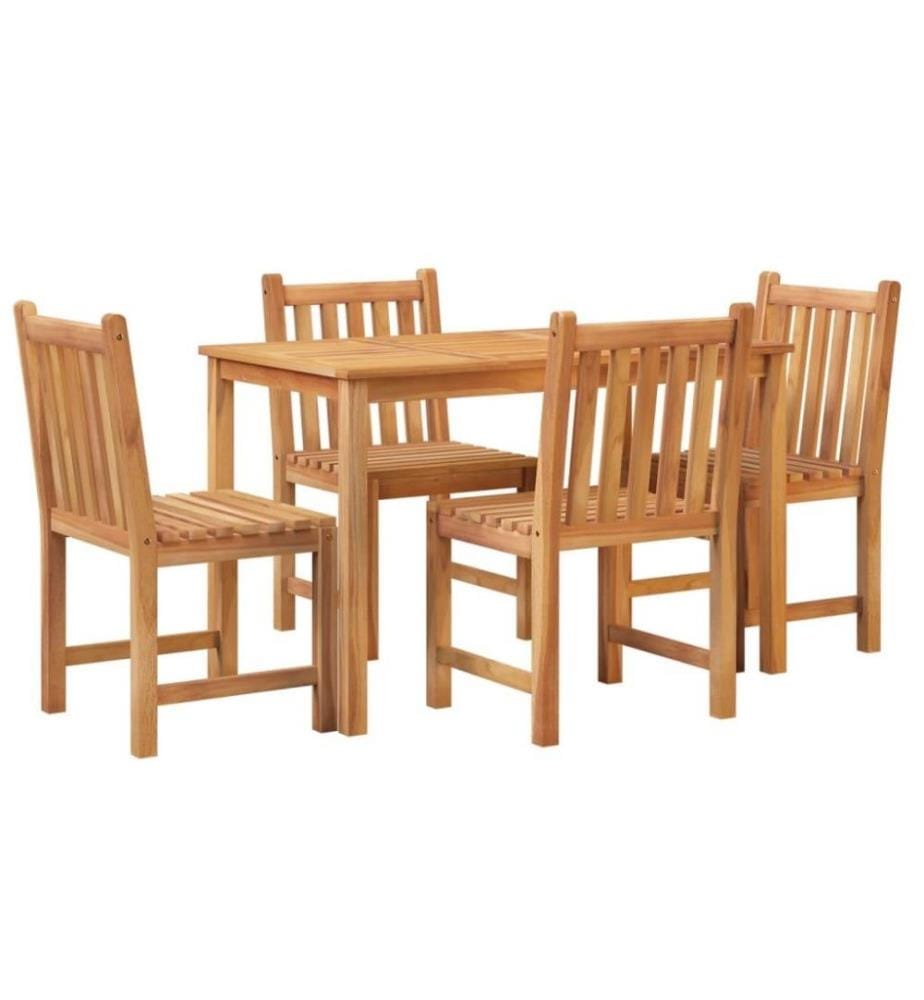 5-tlg. Garten-Essgruppe Massivholz Teak