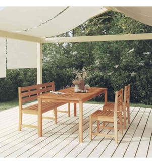 4-tlg. Garten-Essgruppe Massivholz Teak