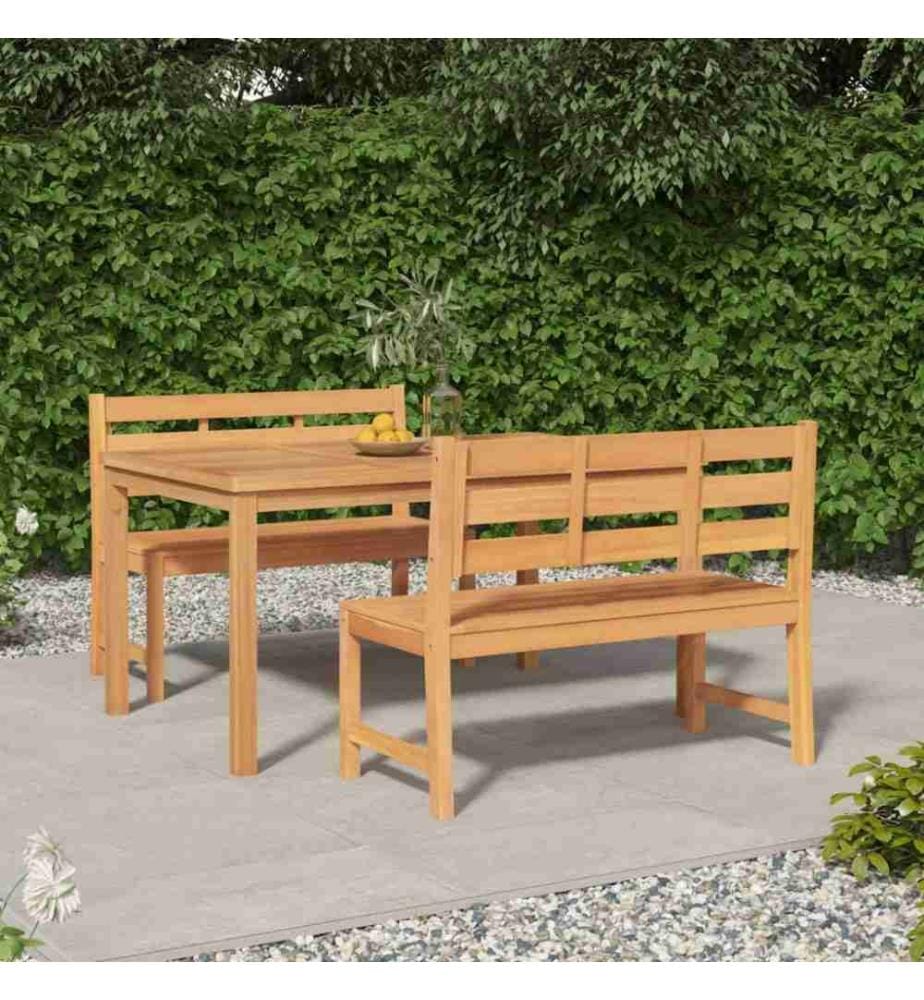 3-tlg. Garten-Essgruppe Massivholz Teak