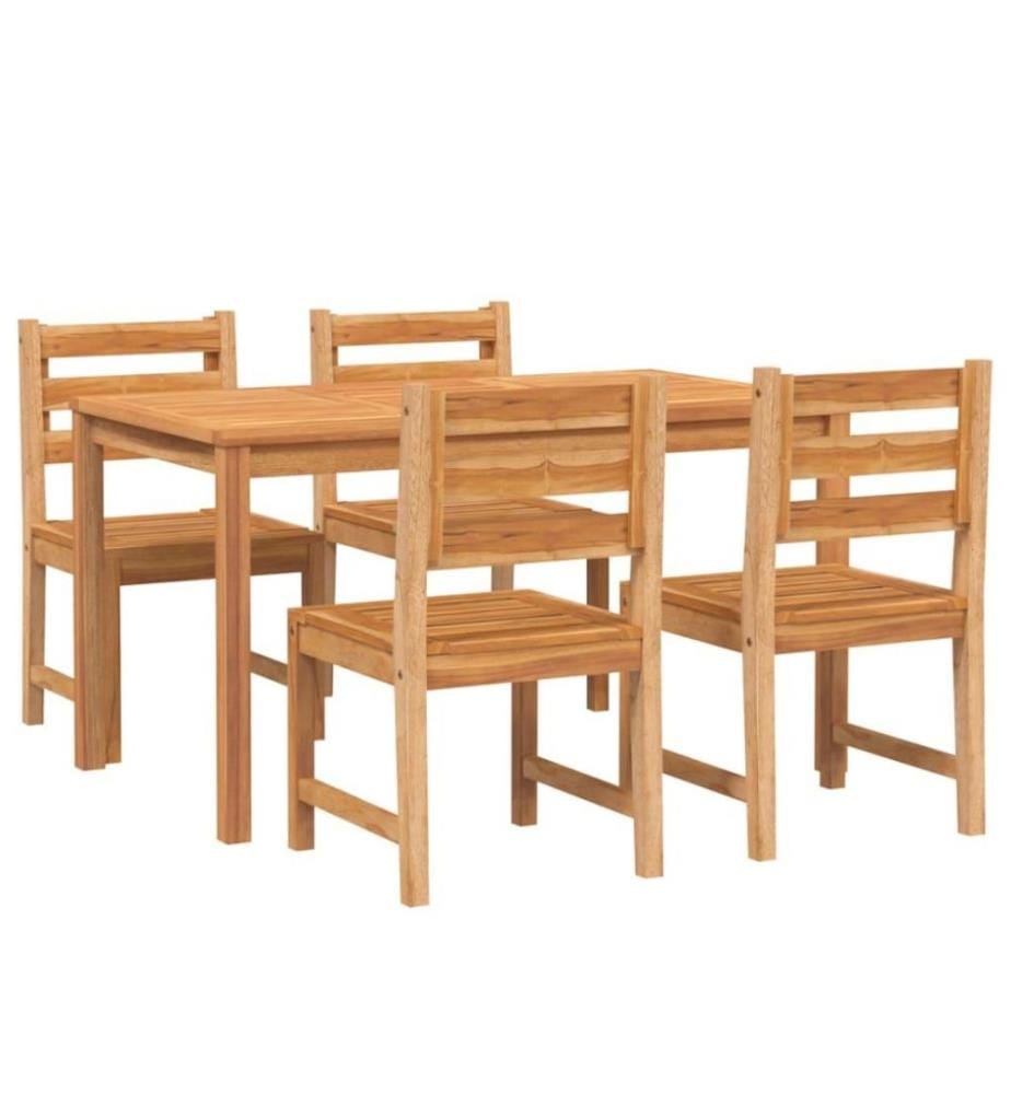 Ensemble à dîner de jardin 5 pcs Bois de teck massif