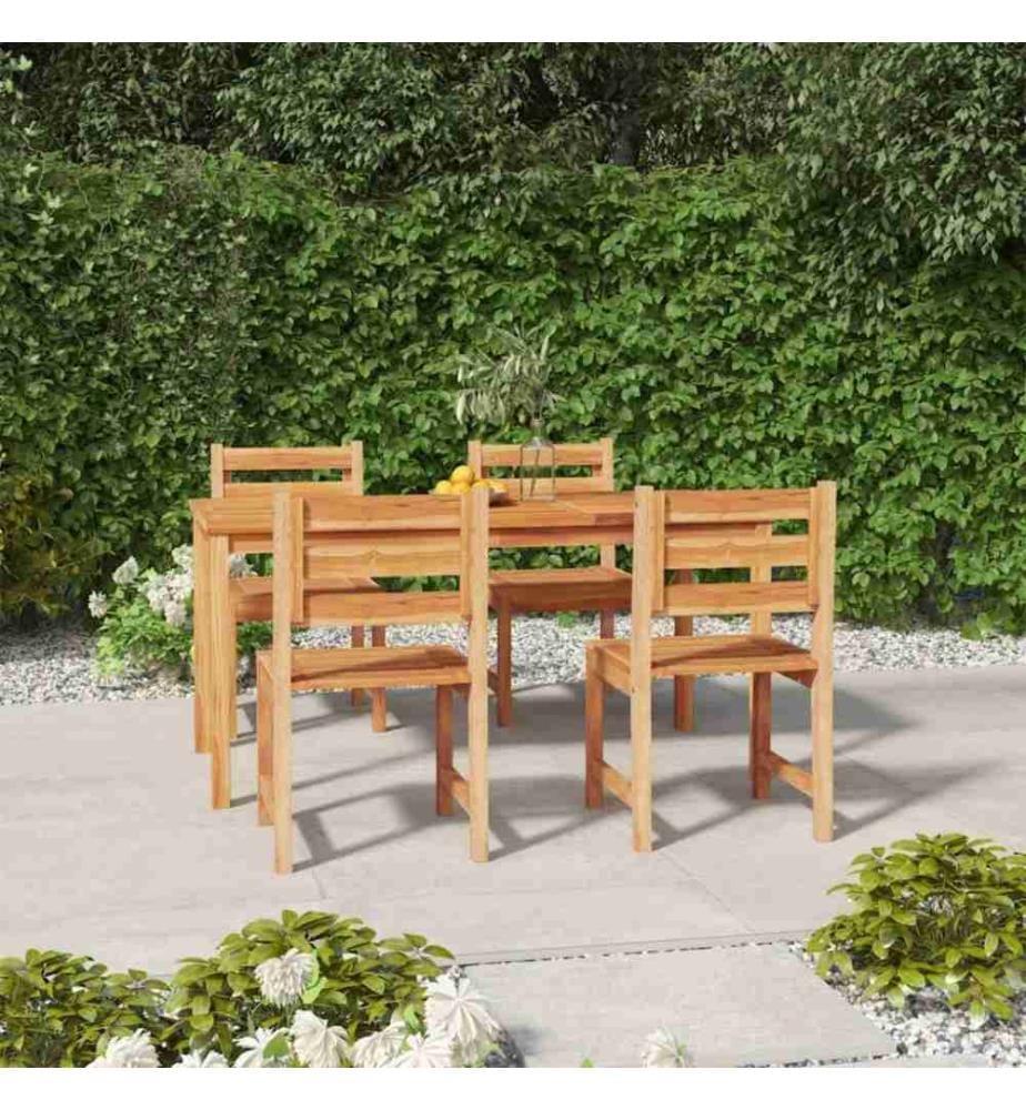 Ensemble à dîner de jardin 5 pcs Bois de teck massif