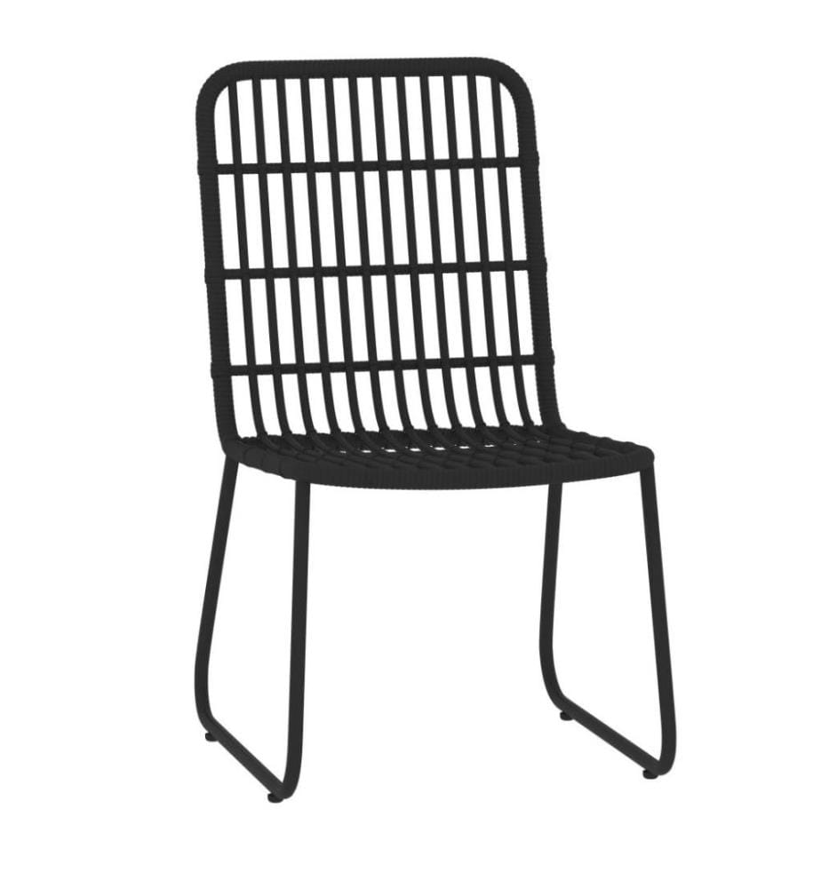 Ensemble de salle à manger de jardin 5 pcs Noir