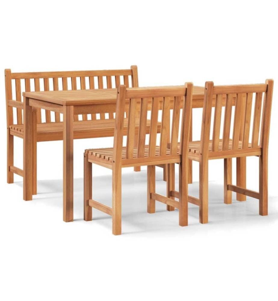 4-tlg. Garten-Essgruppe Massivholz Teak