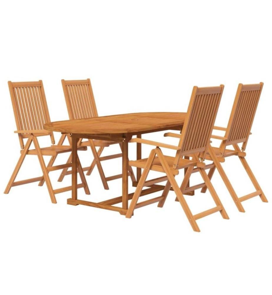 Ensemble de salle à manger de jardin 5 pcs Bois d'acacia massif