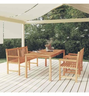 4-tlg. Garten-Essgruppe Massivholz Teak
