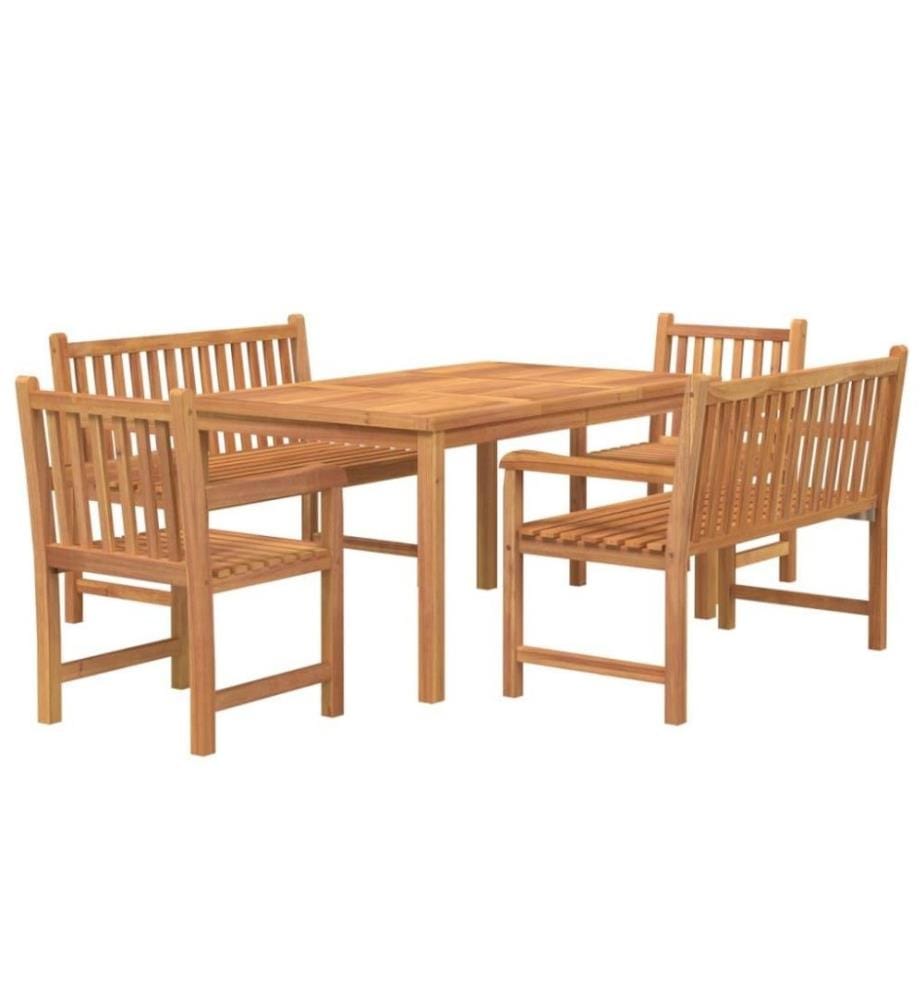 5-tlg. Garten-Essgruppe Massivholz Teak
