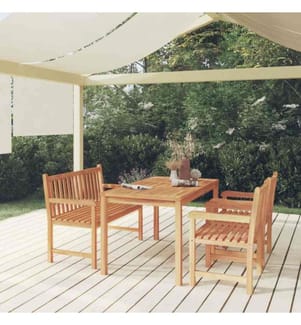 4-tlg. Garten-Essgruppe Massivholz Teak