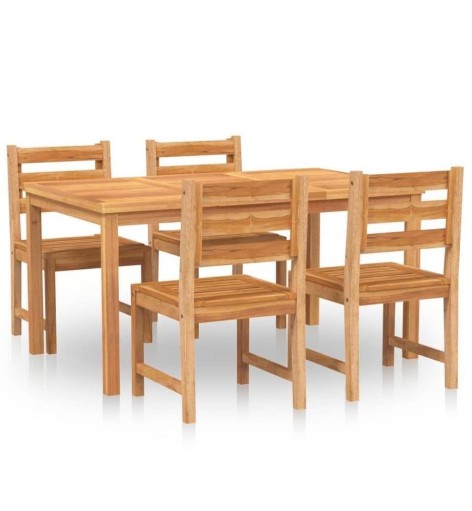 5-tlg. Garten-Essgruppe Massivholz Teak