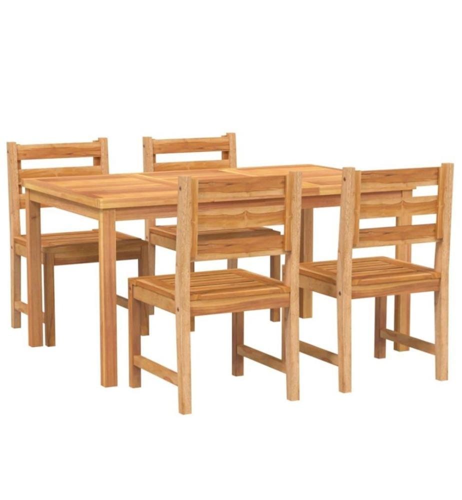 5-tlg. Garten-Essgruppe Massivholz Teak