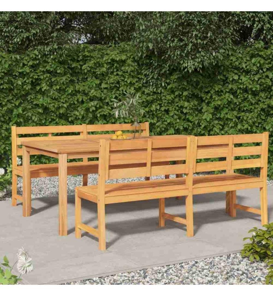 Ensemble à dîner de jardin 3 pcs Bois de teck massif