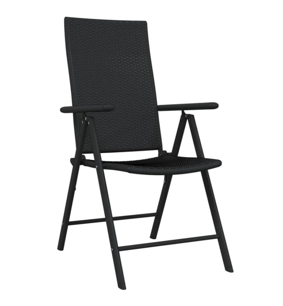 Ensemble de salle à manger de jardin 9 pcs Noir