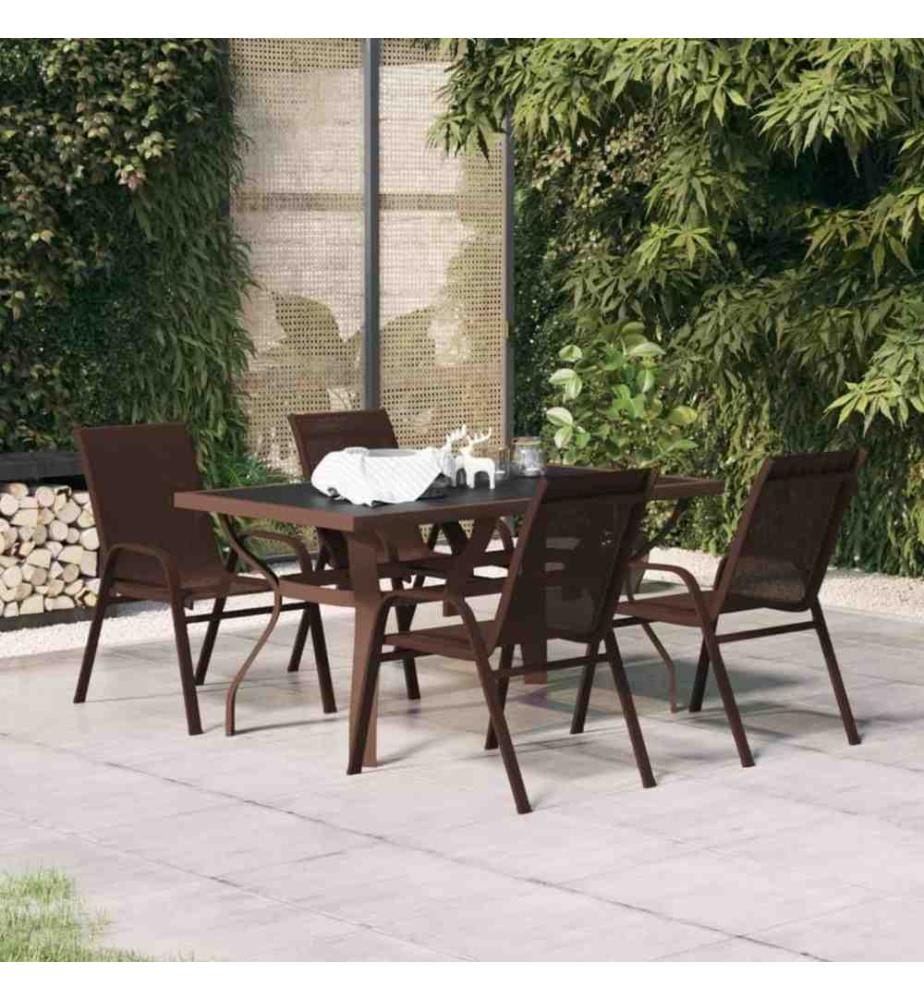 5-tlg. Garten-Essgruppe Braun und Schwarz