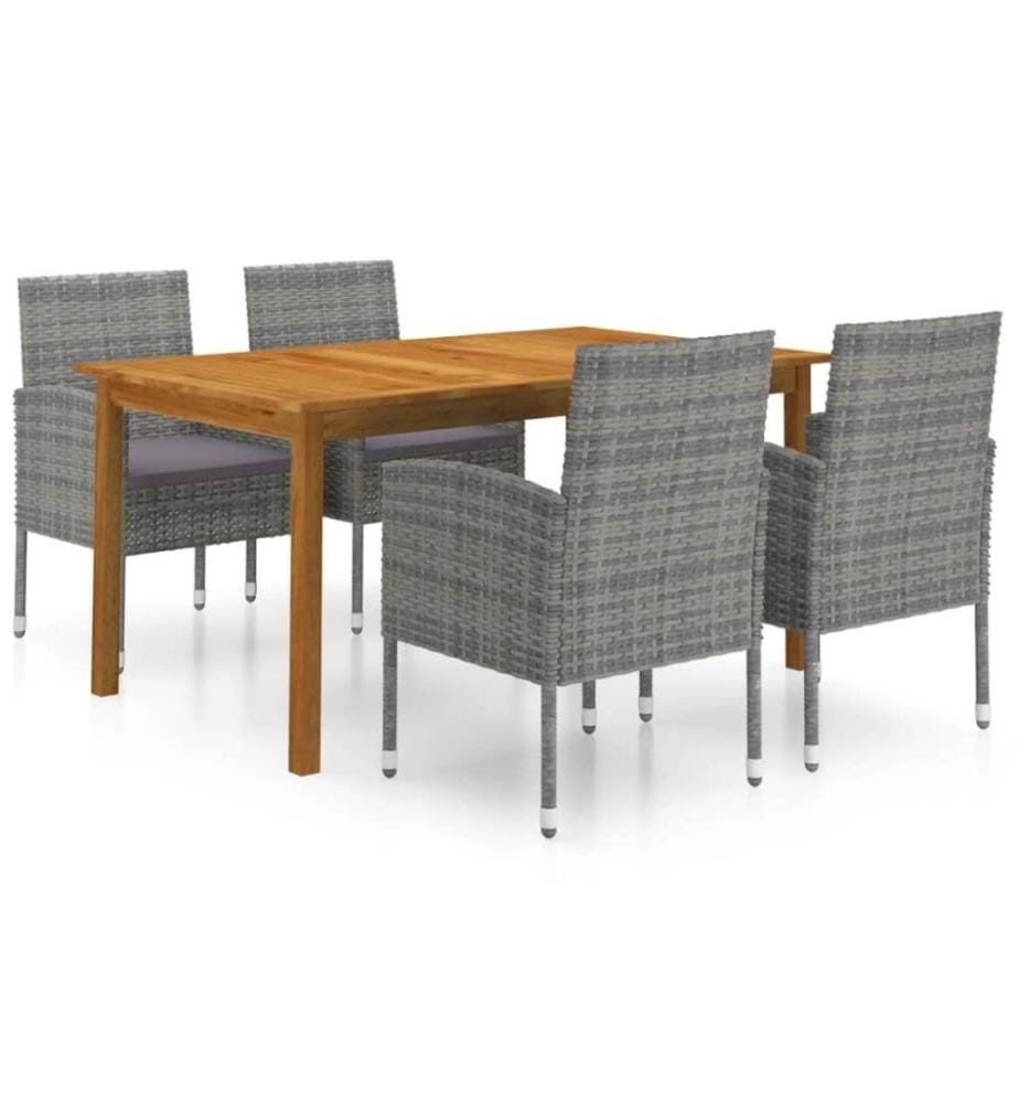 5-tlg. Garten-Essgruppe Grau
