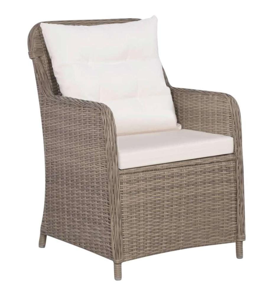 7-tlg. Garten-Essgruppe Poly Rattan Braun