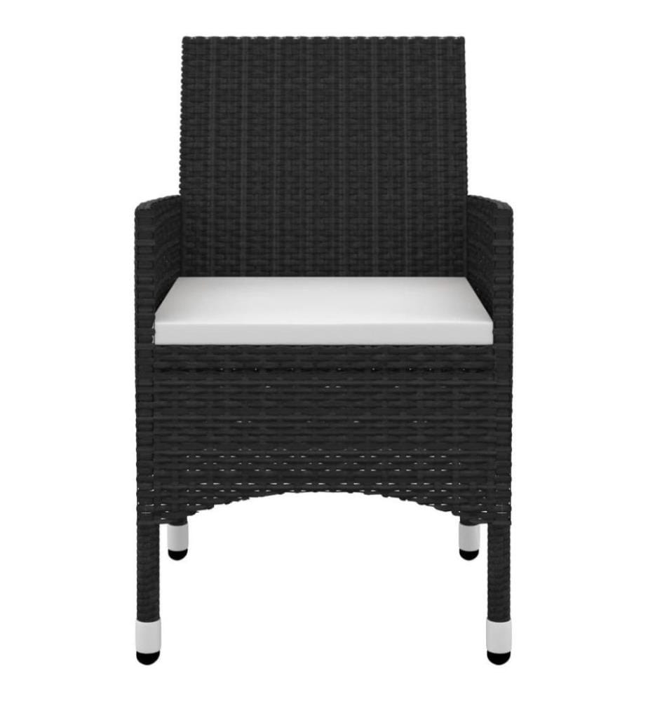 9-tlg. Garten-Essgruppe mit Kissen Poly Rattan und Glas