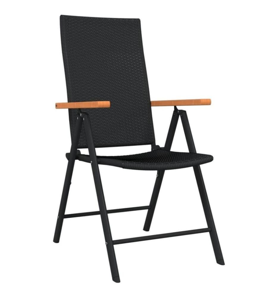 Ensemble de salle à manger de jardin 7 pcs Noir