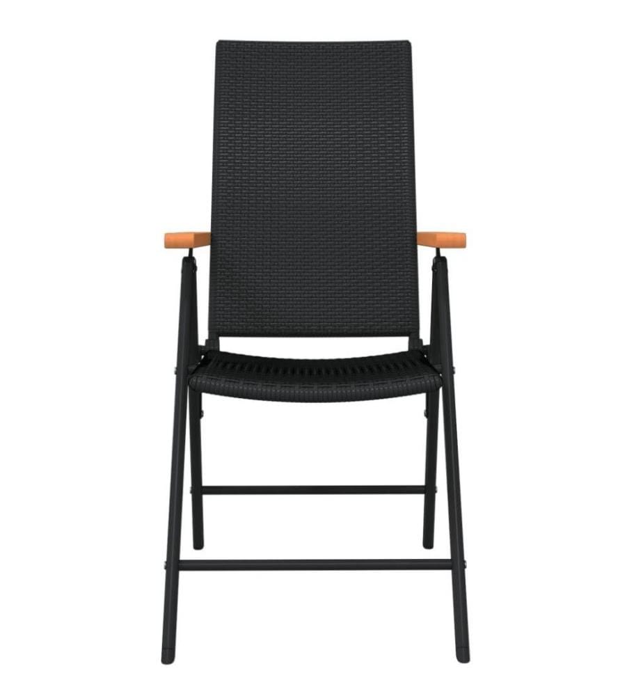 Ensemble de salle à manger de jardin 7 pcs Noir