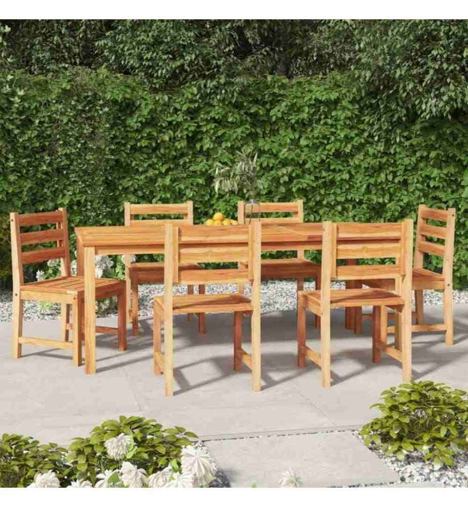 7-tlg. Garten-Essgruppe Massivholz Teak