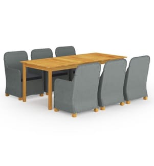 Ensemble de salle à manger de jardin 9 pcs Gris clair