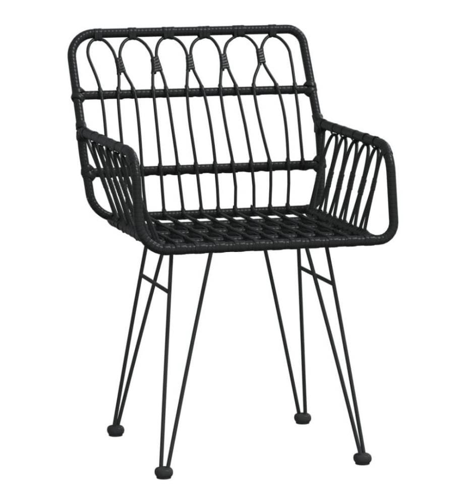 9-tlg. Garten-Essgruppe Schwarz Poly Rattan