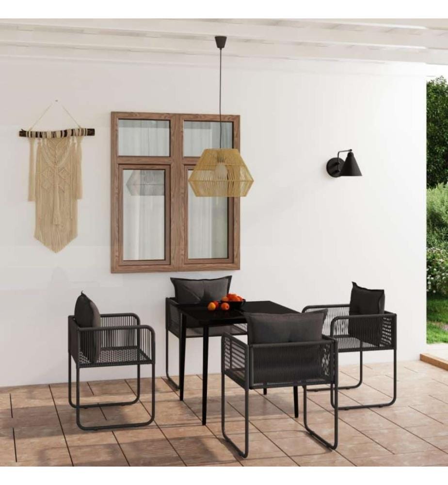 5-tlg. Garten-Essgruppe Schwarz