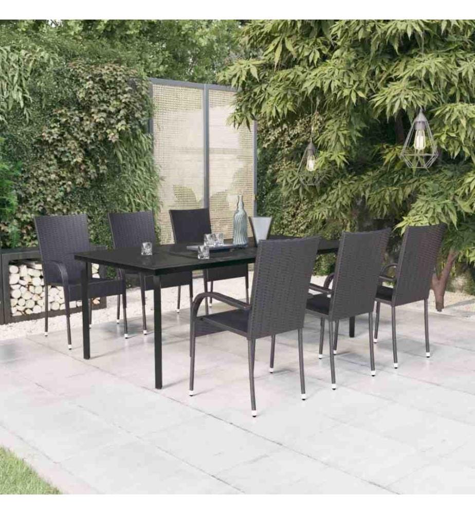 7-tlg. Garten-Essgruppe Schwarz