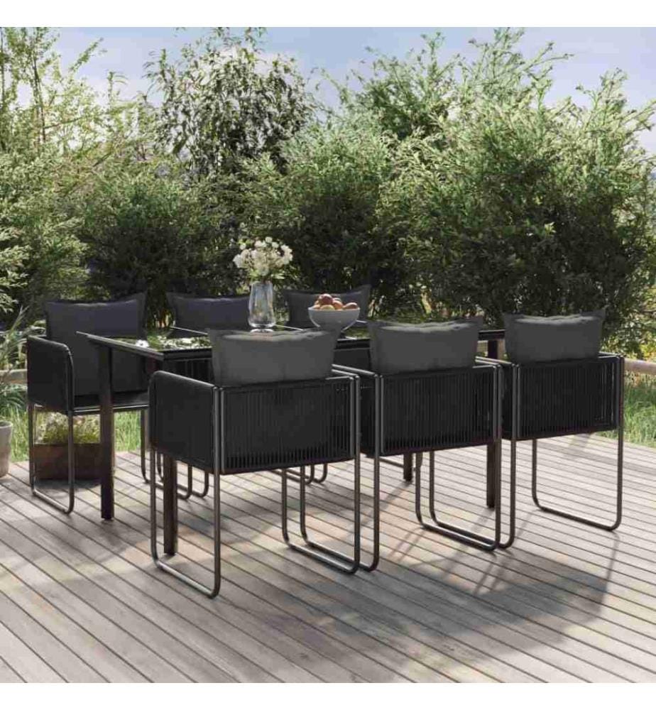 7-tlg. Garten-Essgruppe Schwarz