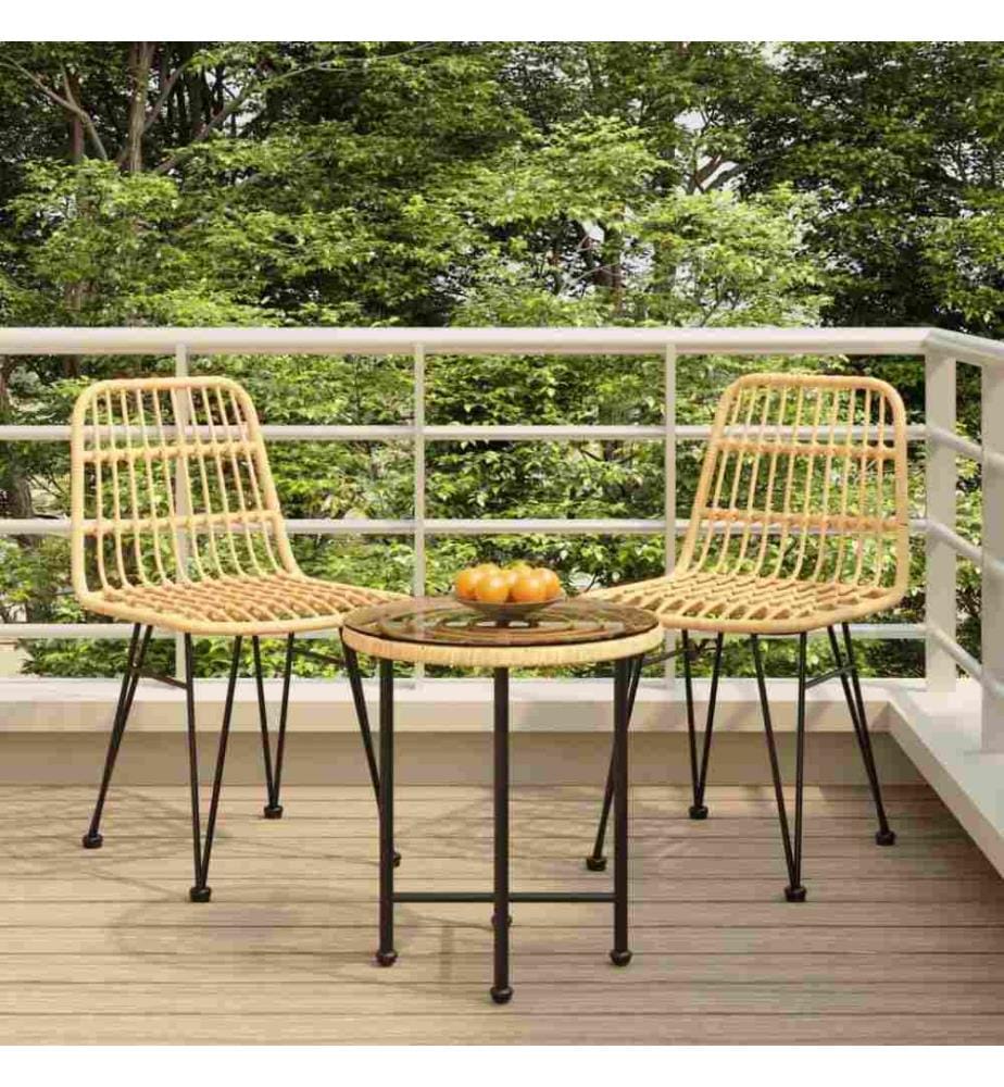 3-tlg. Garten-Essgruppe Poly Rattan