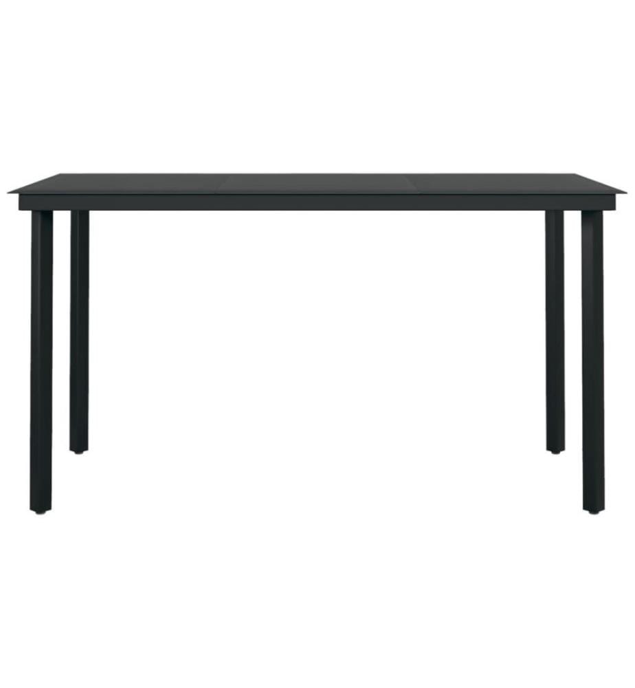 Ensemble de salle à manger de jardin 5 pcs Noir