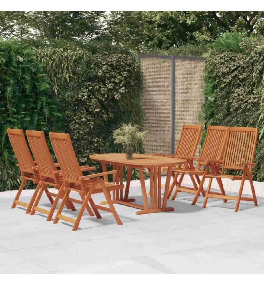 Ensemble à dîner de jardin 7 pcs Bois d'eucalyptus massif