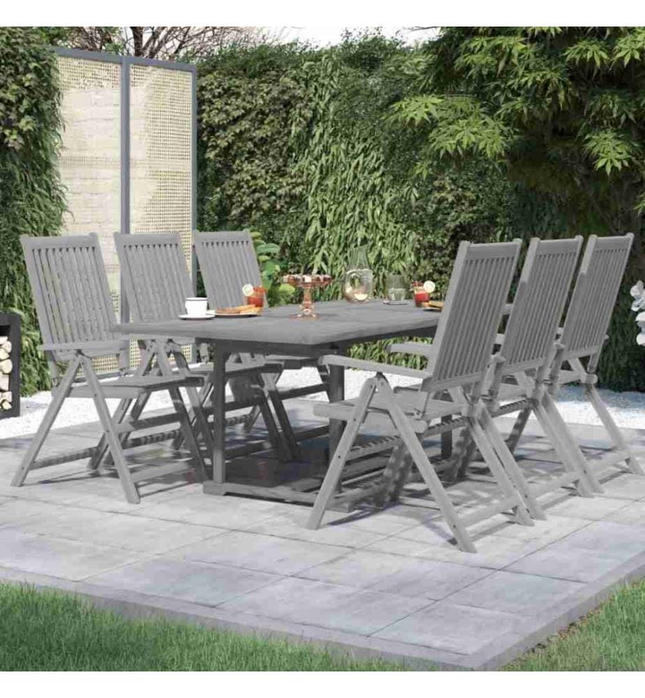 Ensemble de salle à manger de jardin 7 pcs Bois d'acacia massif
