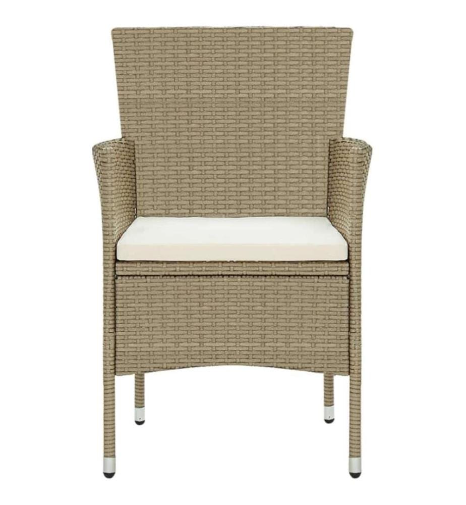 11-tlg. Garten-Essgruppe Poly Rattan Beige