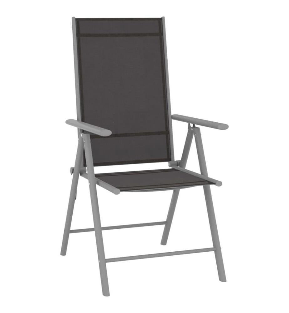 Ensemble à dîner de jardin 5 pcs Aluminium Argenté et noir