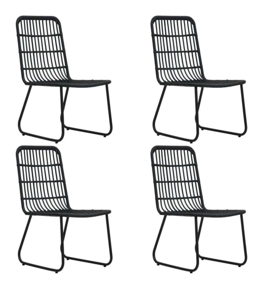 5-tlg. Garten-Essgruppe Poly Rattan und Glas