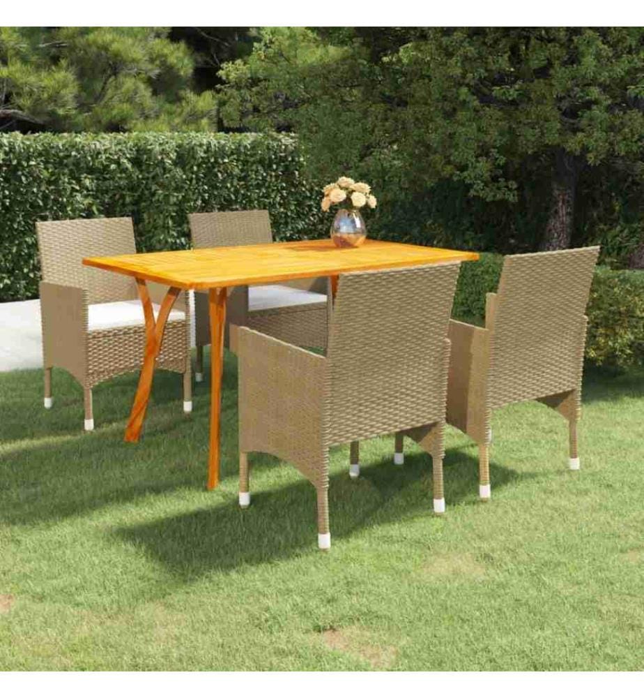 5-tlg. Garten-Essgruppe Beige