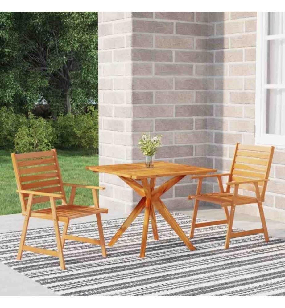 Ensemble de salle à manger de jardin 3 pcs Bois d'acacia solide