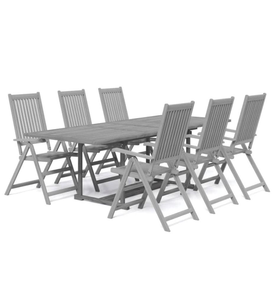 Ensemble de salle à manger de jardin 7 pcs Bois d'acacia solide