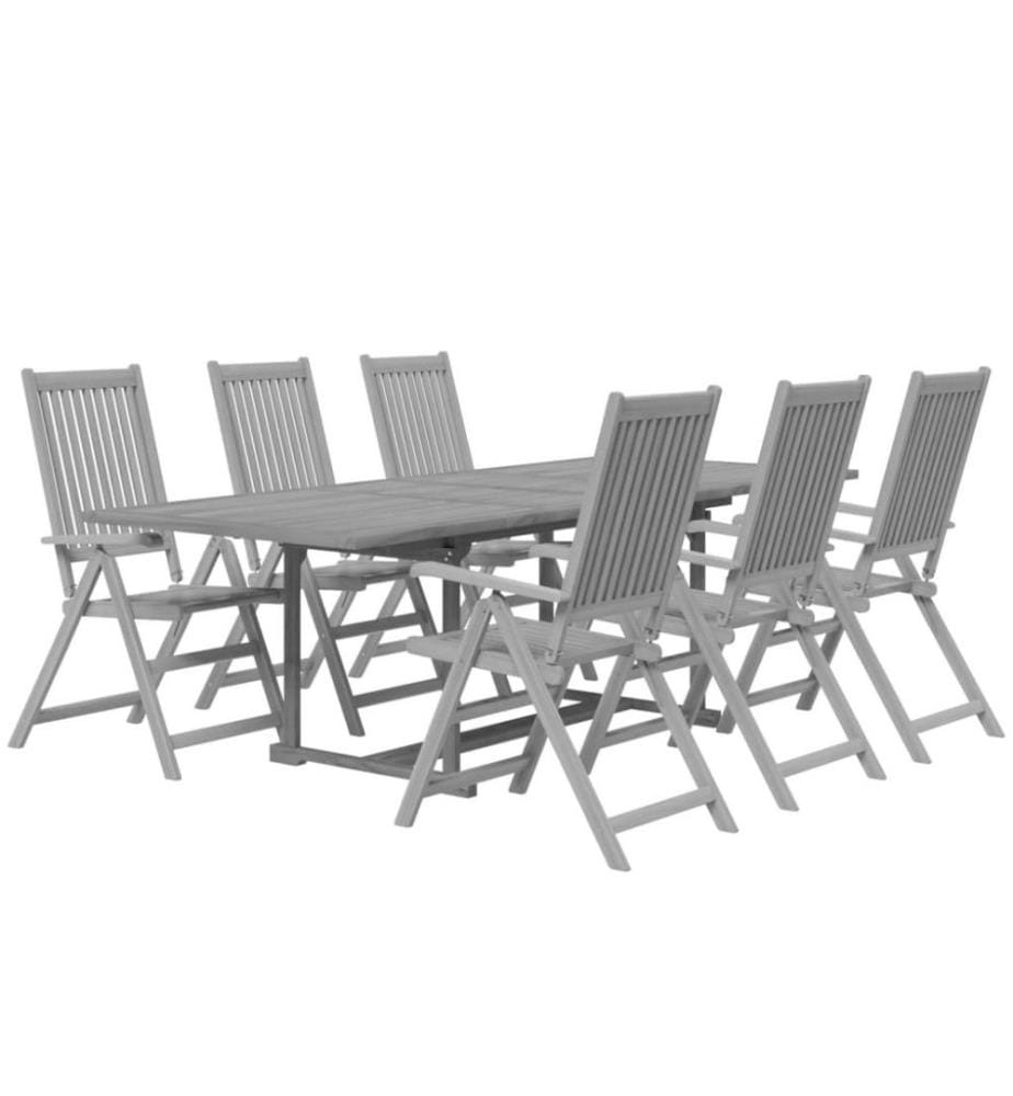 Ensemble de salle à manger de jardin 7 pcs Bois d'acacia solide