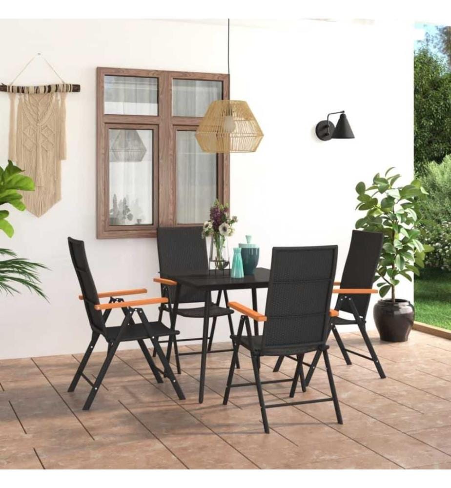5-tlg. Garten-Essgruppe Schwarz und Braun