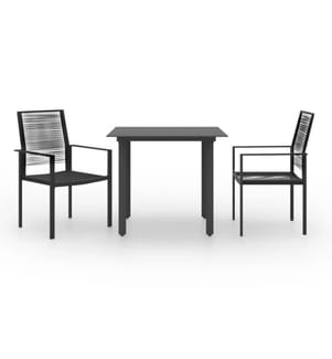 Ensemble de salle à manger de jardin 3 pcs