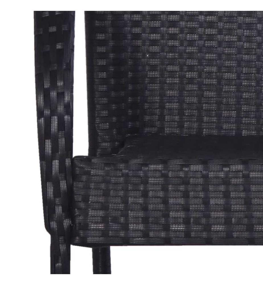 5-tlg. Garten-Essgruppe Poly Rattan Schwarz