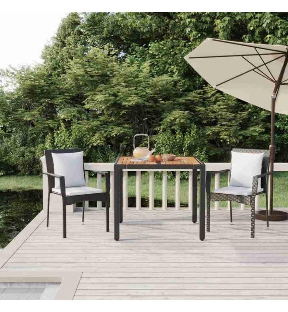 Ensemble de salle à manger de jardin avec coussins 3 pcs Noir