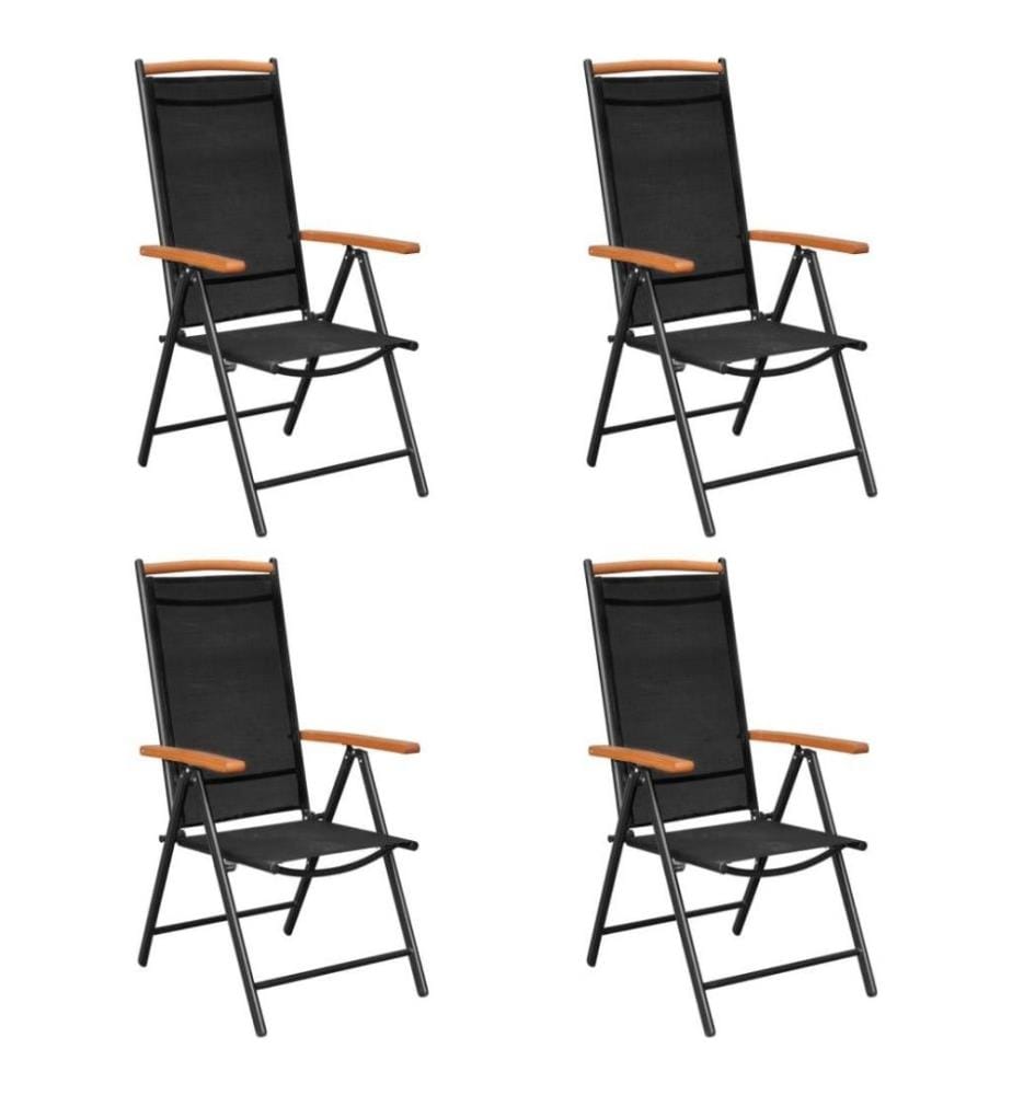 5-tlg. Garten-Essgruppe Aluminium Schwarz
